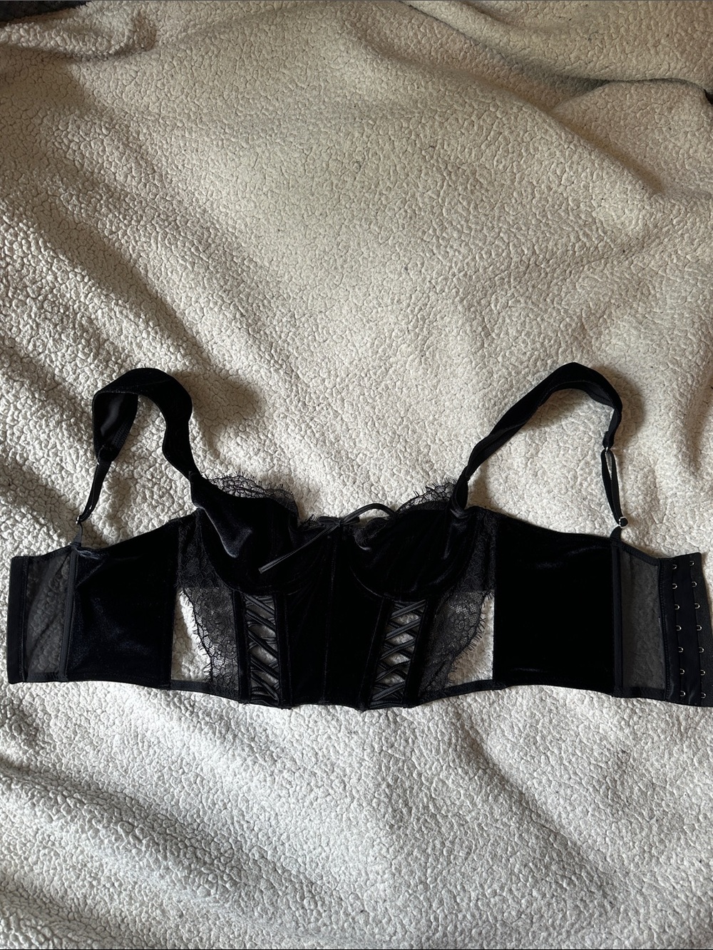 Victoria's Secret Black Lace-Trim Bustier Bra